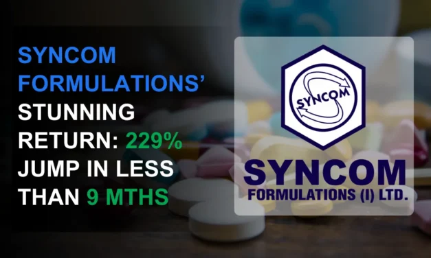 Syncom Formulations Creates All-Time High: 229% Jump in 9+ Mths!