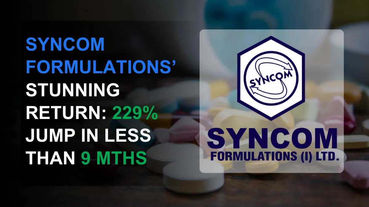 Syncom Formulations Creates All-Time High: 229% Jump in 9+ Mths!