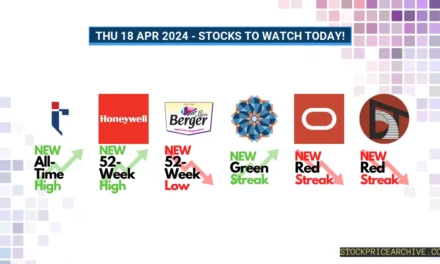 Stocks To Watch Today – Apr 18, 2024: TRIL, Honeywell, Berger Paints, and More Create Record Highs Yesterday