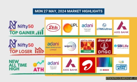 27 May 2024: Nifty 50 closes at ₹22,932.44 (-0.11%), Adani Ports & Bajaj Finance shine with new ATHs!